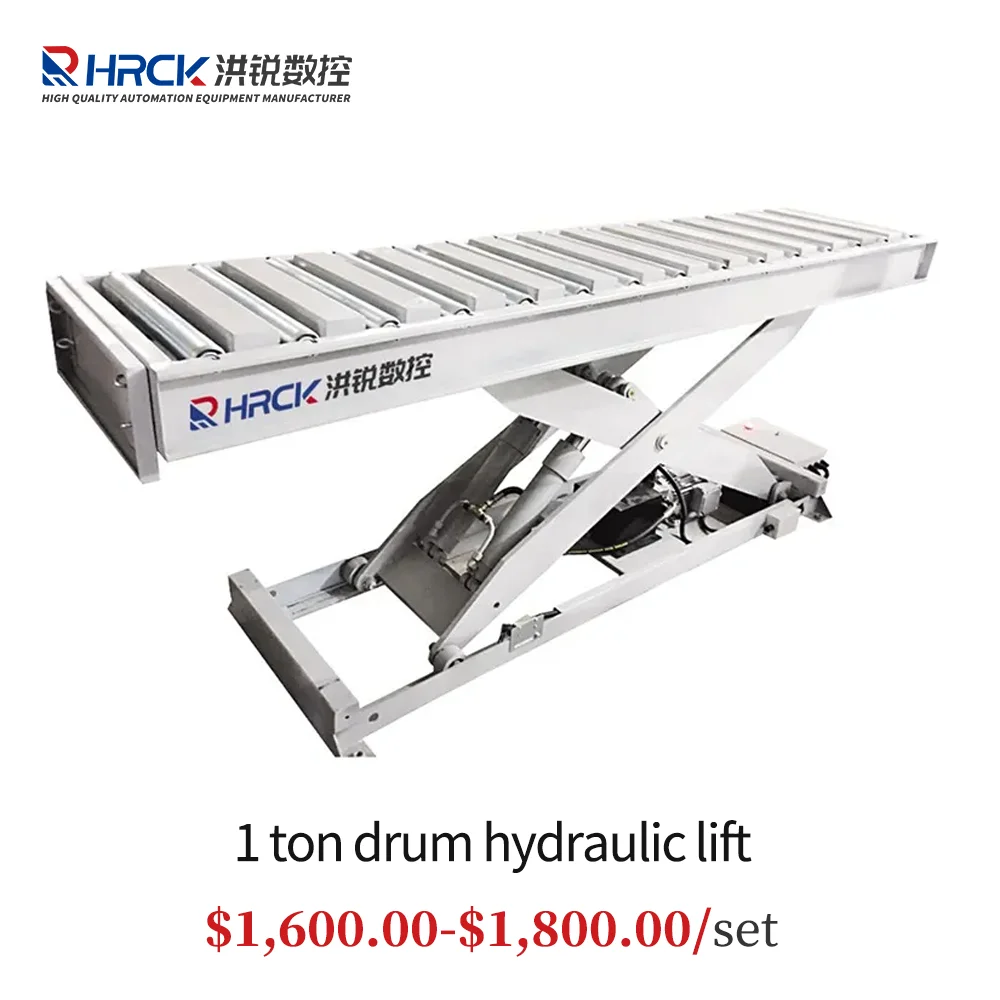 Hongrui 1T hydraulic scissor lift table with fixed-roller  lifter machine hydraulic supplier