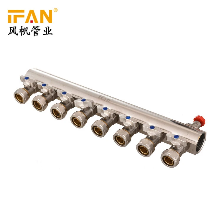 Underfloor Heating Systems Brass Water Manifold PEX Fitting 58 New Material Brass Manifold 4 Ways fo