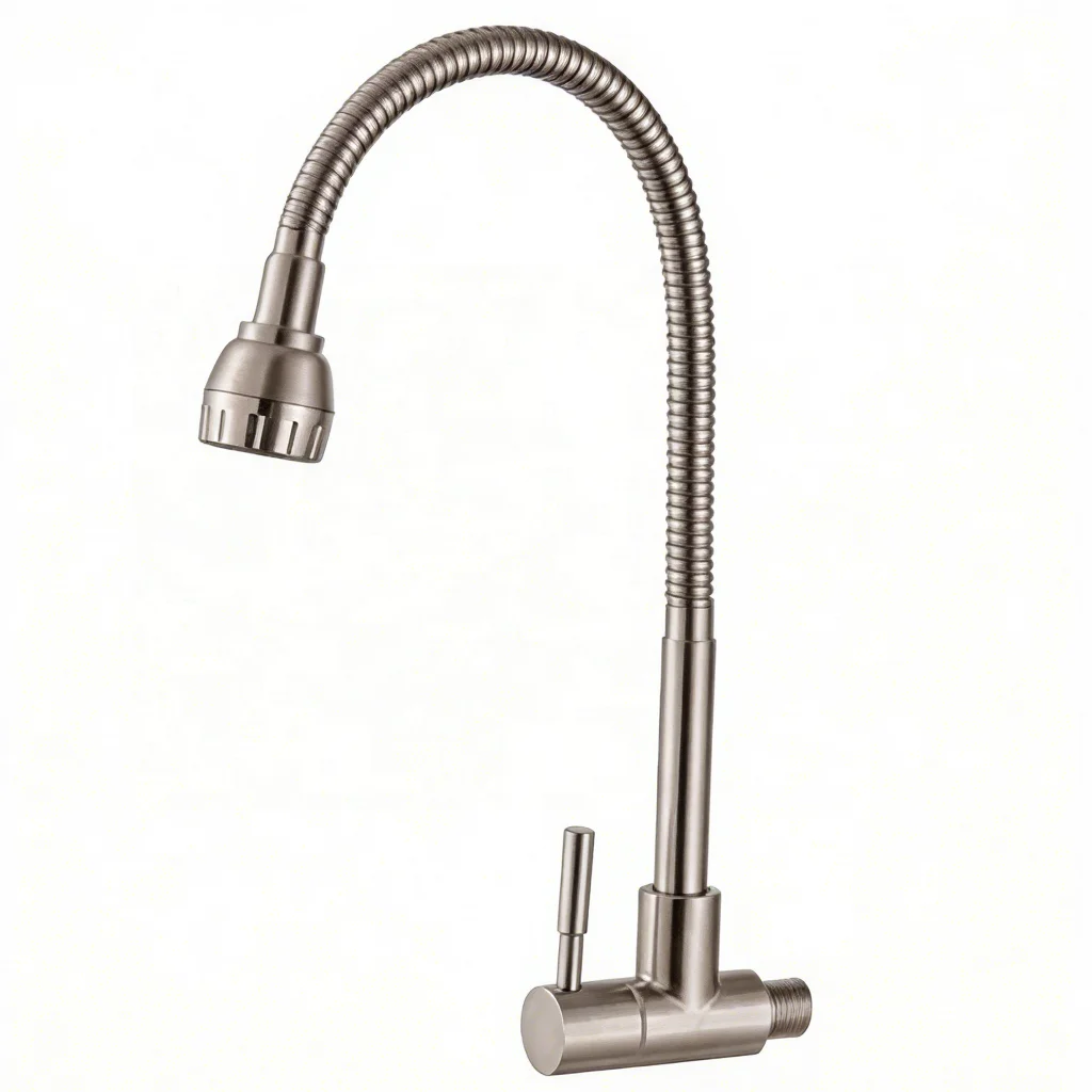 Wall Mounted Modern SS304 Kitchen & Bathroom Faucet Flexible Universal Spout Dual Mode Spray Tap OEM for Commercial Projects