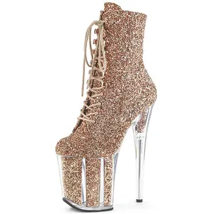 Women Pole Dance Shoes Lady Pole Ankle Boots Sexy Ladies Nightclub Shiny Exotic Party Dance Shoes