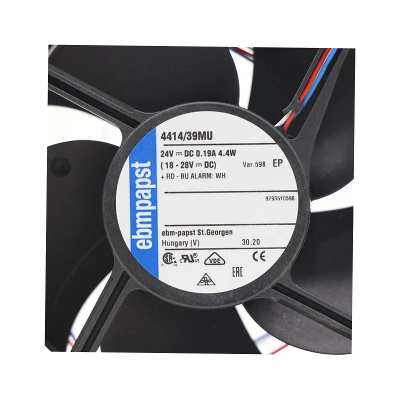 ebmpapst 4414/39MU-598 120mm DC Axial Cooling Fan, 24V, 4.4W for