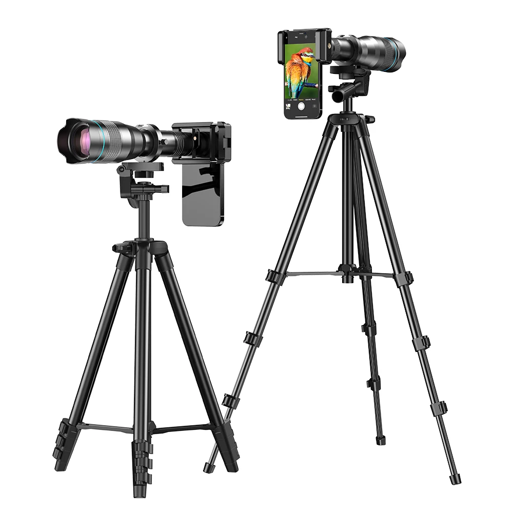 APEXEL 60倍テレフォトレンズ、三脚・スマホクランプ付属