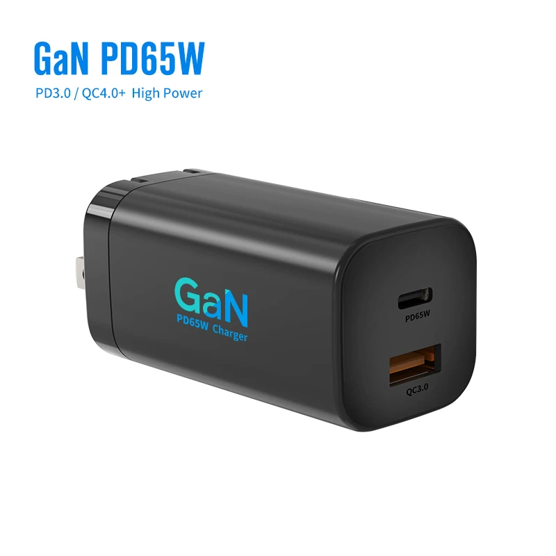 2020 New Product GaN Tech PD65W QC4.0 PD3.0 Type C Wall Chargers Adapter Mobile Phone Fast Charging