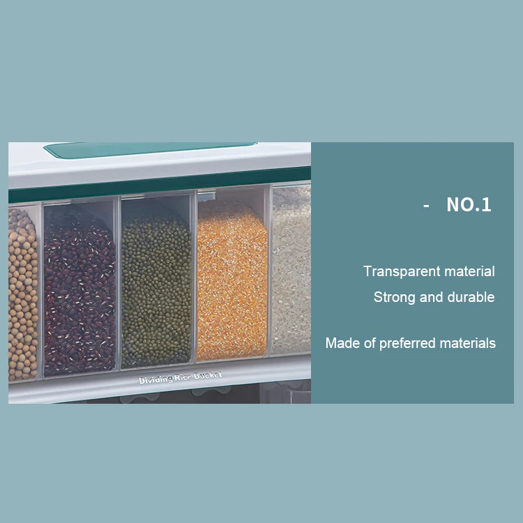 Stock Preferred Cereal Storage Dispenser Kitchen Pantry Rice Grain Dry Food Container Black - Single Dispenser(3.5L)