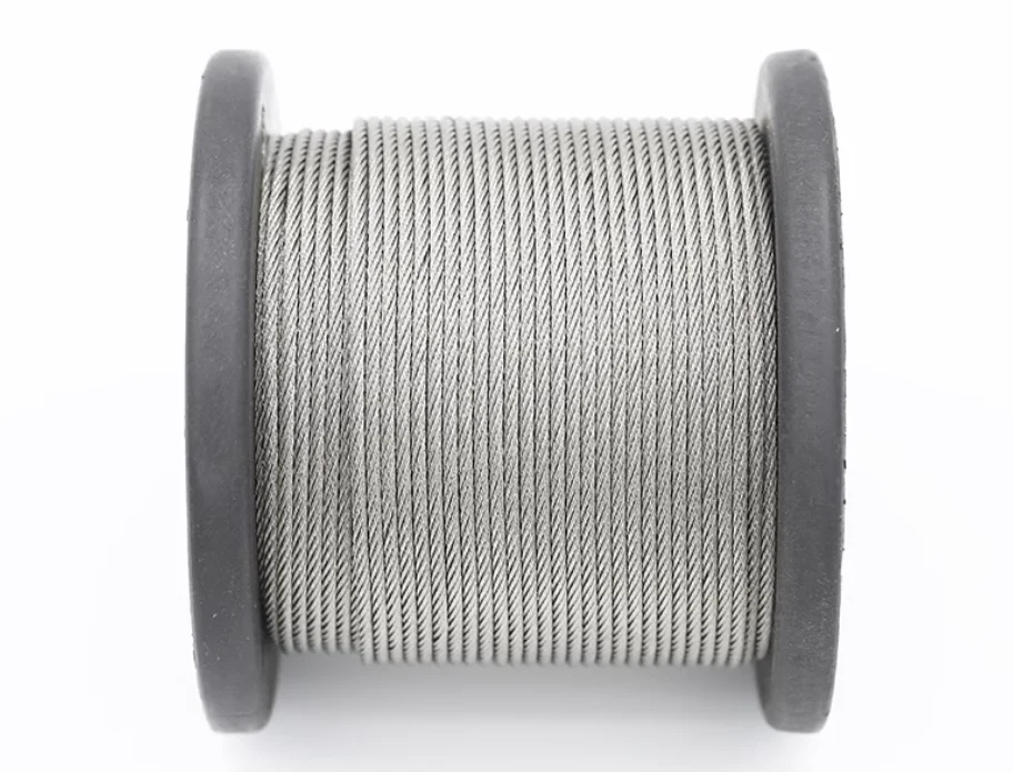 100 FT Vinyl Coated Wire Rope Cable, 304 Stainless Steel, 7x7 Strand