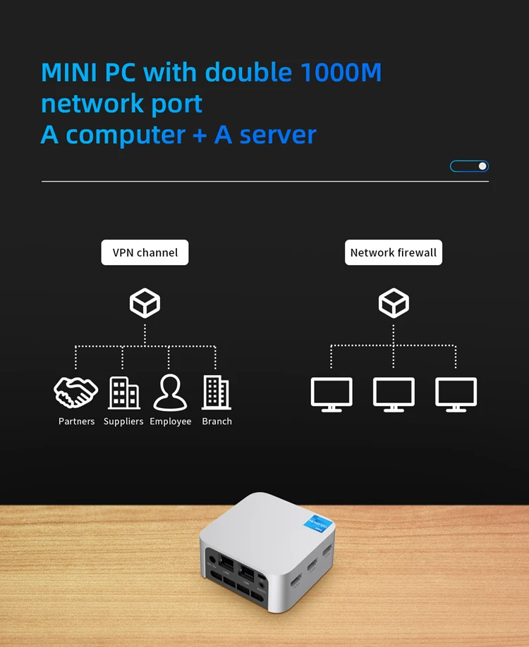 T8 Pro Dual LAN Mini PC Win11 TV BOX 8GB 256GB Intel Celeron N5095 CPU For Gaming HD 4K Triple Display USB 3.1 Mini Computer