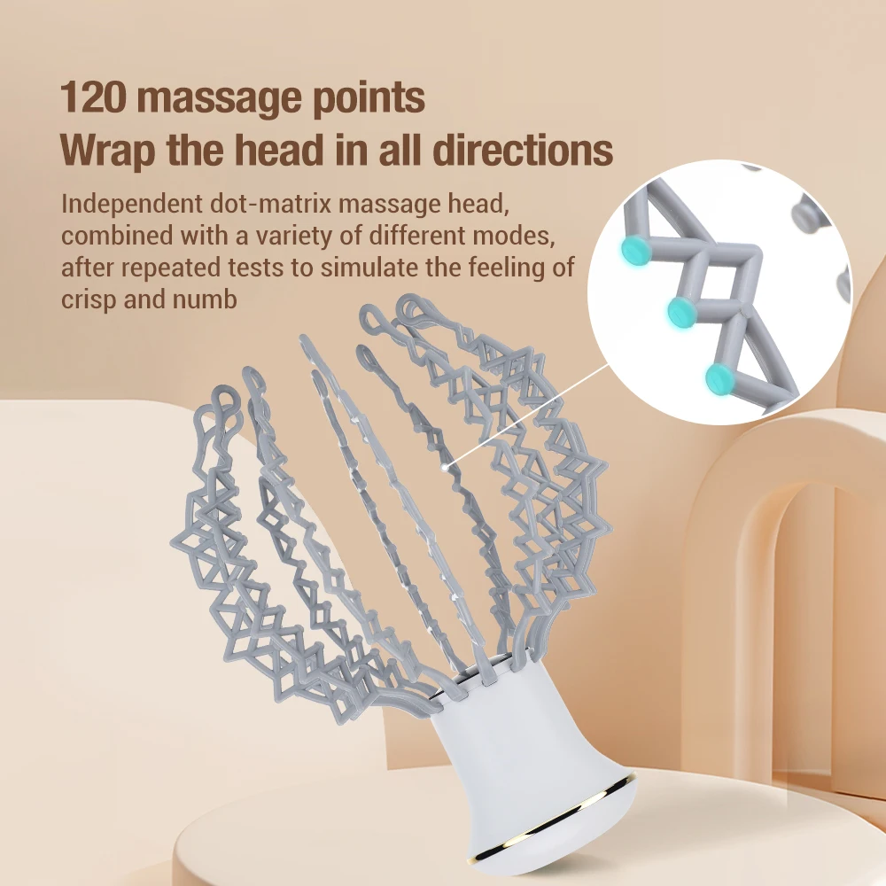 Remote Control Rechargeable Vibration Head Massager Device Octopus Claw Electric Scalp Massager