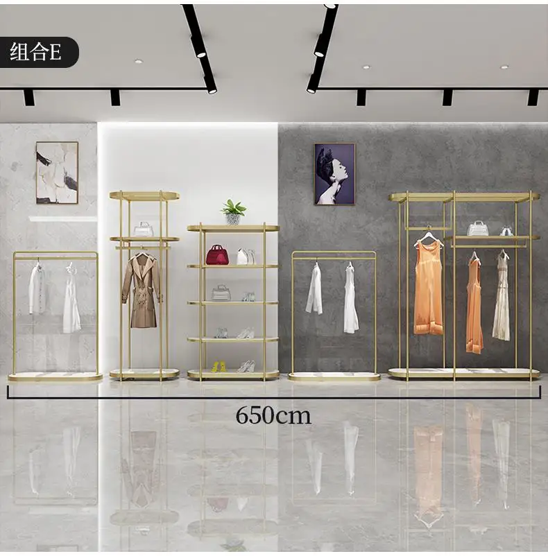 Boutique Clothing Store Display stand Decoration Metal Rack for Clothes Shop