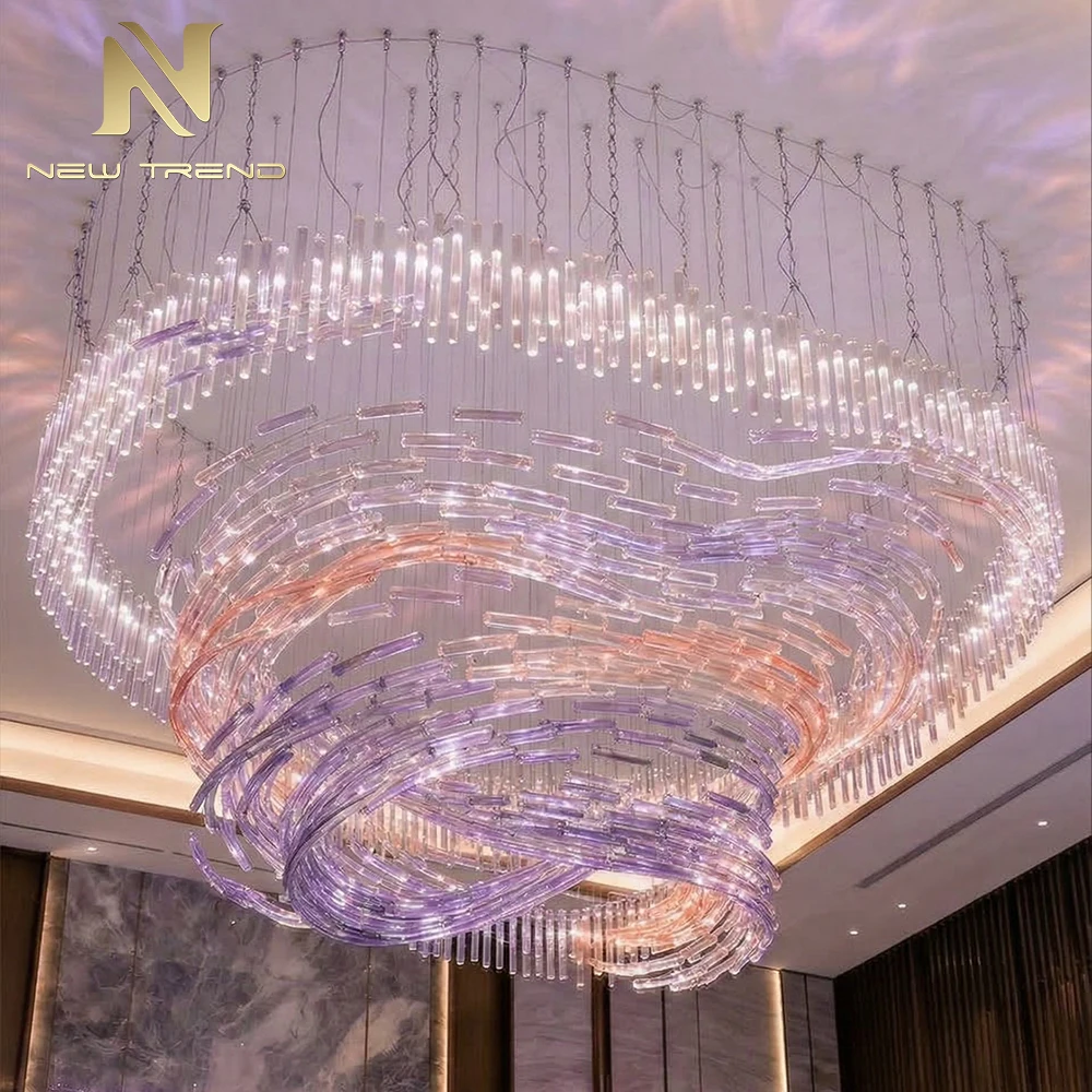 CPL-468 Grand Oversized Glass Chandelier Custom Bespoke LED Lighting for High Ceiling Hotel Lobby Atrium