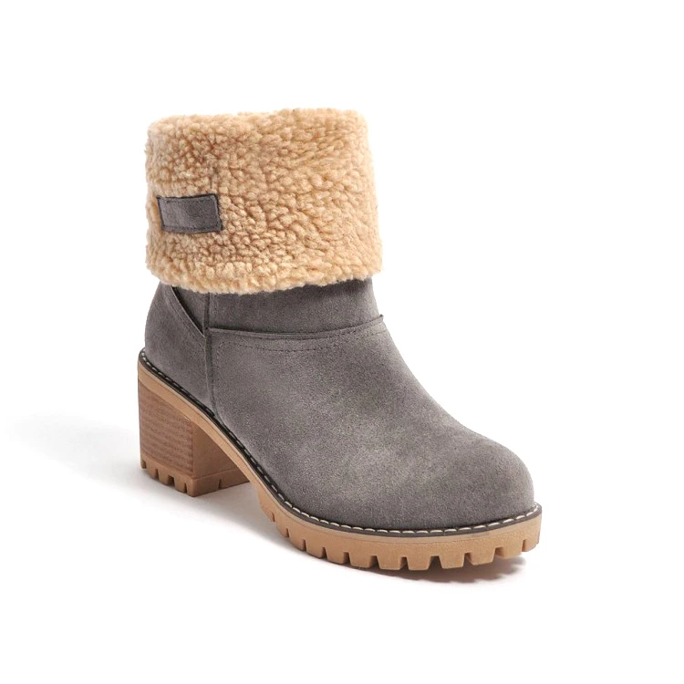 Новые зимние матовые флисовые сапоги на толстой подошве короткие женские из