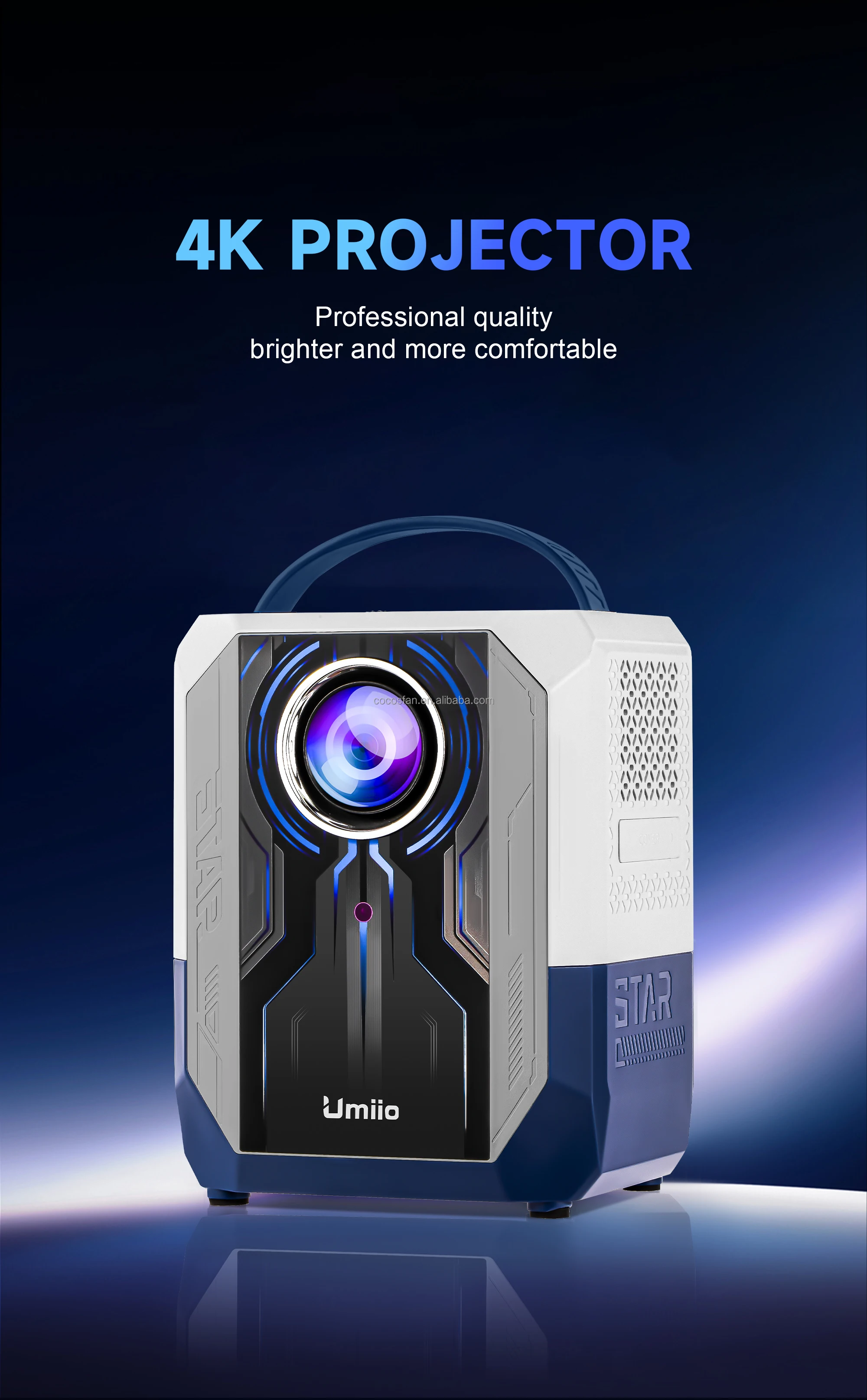 Umiio A600 Q5 Projector - Portable 4K HD Smart Home Theater