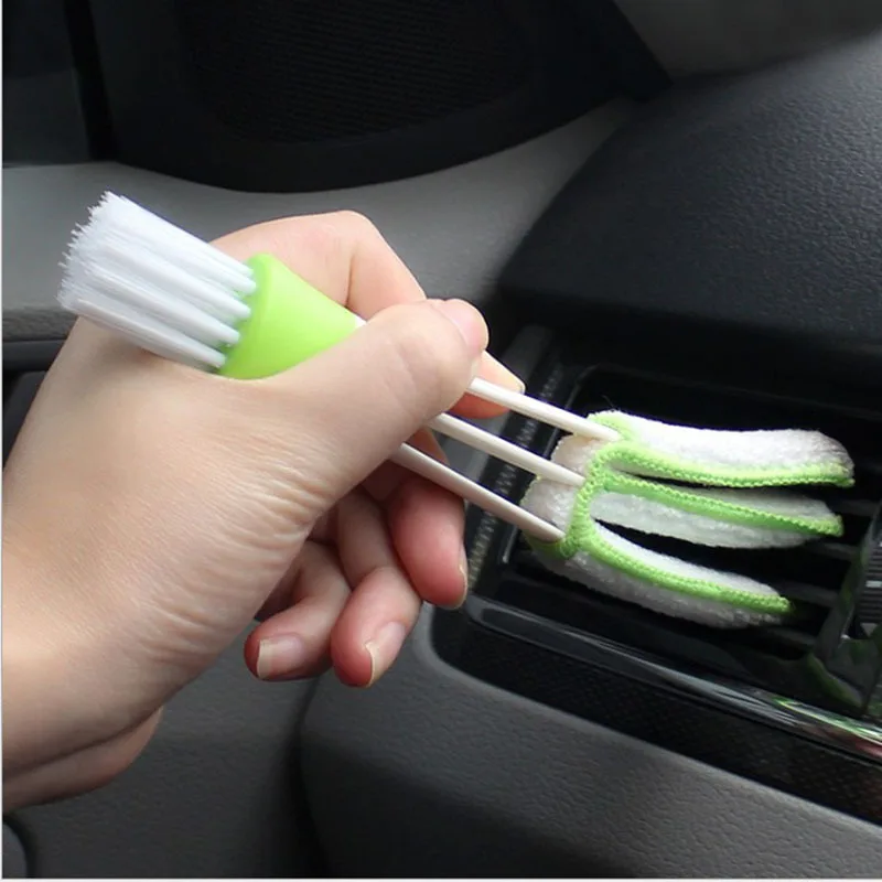 Car multi-purpose double head slit brush car air conditioning outlet cleaning keyboard shutters dust brush factory