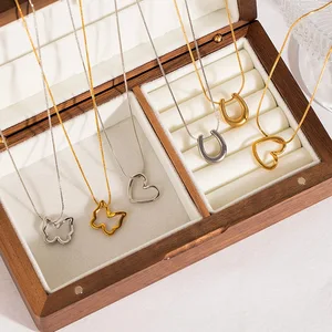 MW Wholesale Ins Luxury Necklace Minimalist U-Shape Irregular Design, Stainless Steel Versatile Jewelry