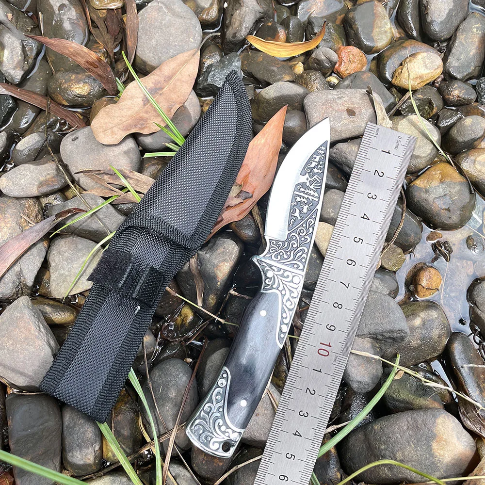 Classic Model Retro Fixed Knife Delicate Sculpture Pictures Self Defense Knives Fixed Blade Knife