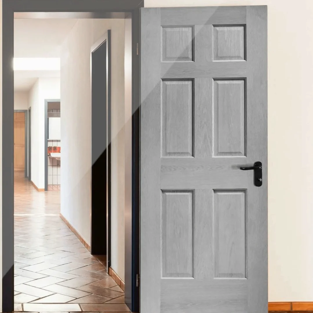 Cheap Price Craftsman Style 3 Panels White Primed Hollow Core MDF Wooden  Prehung Interior Door for Houses, image size:1080x1080