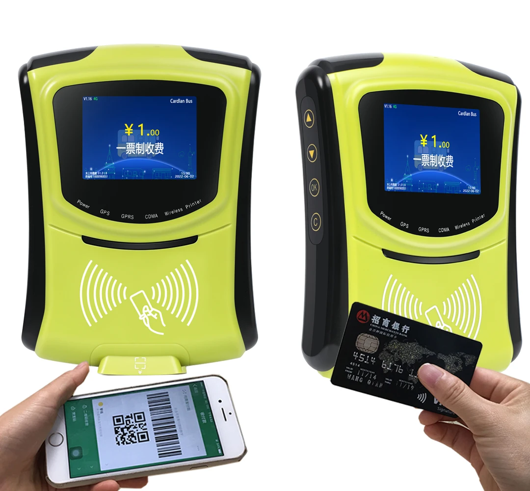 4G Bus POS Terminal Ticket Validator with NFC RFID Card Reader Access Control System