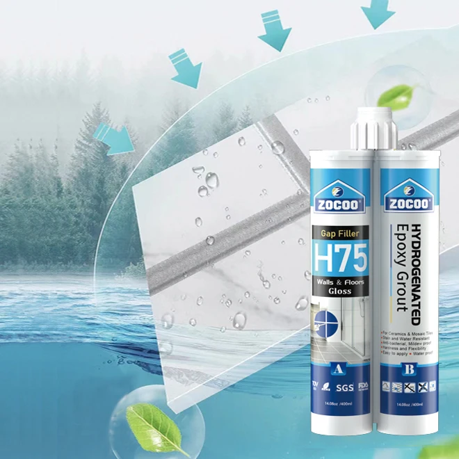 ZOCOO Anti-Yellowing Silica Sand Matte AB Glue Two Component Hydrogenated Mosaic Tile Gap Fill Epoxy Tile Grout Caulk