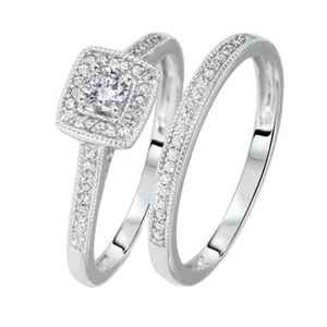 Design Stone Rings 925 Jewelry Sterling Silver Wedding Ring Sets