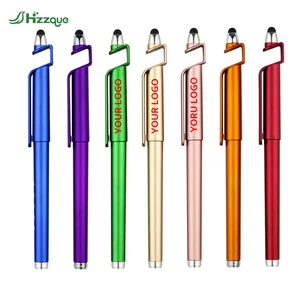Promotional 3-in-1 Mobile Holder Soft Touch Screen Pen with Custom Logo New Mti-Fuion Ballpoint Stylus Made of Durable Plastic