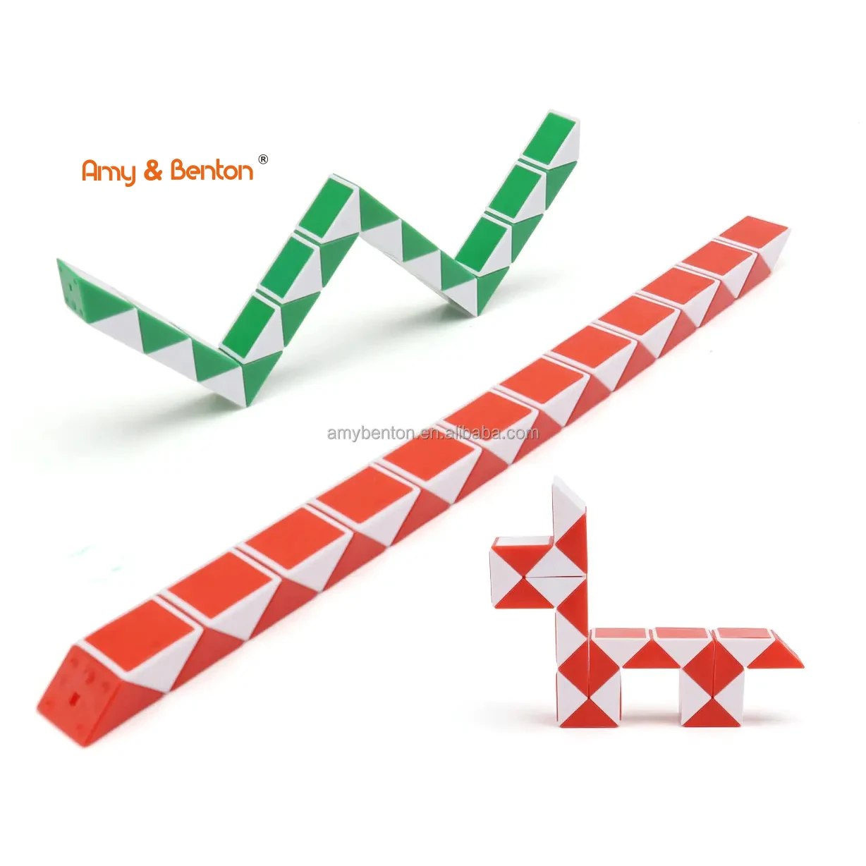 Magic Snake 24 Blocks Twist Puzzle Sensory Fidgety Snake Ruler Fidgety Toys Sets for Kids Party Bag Fillers