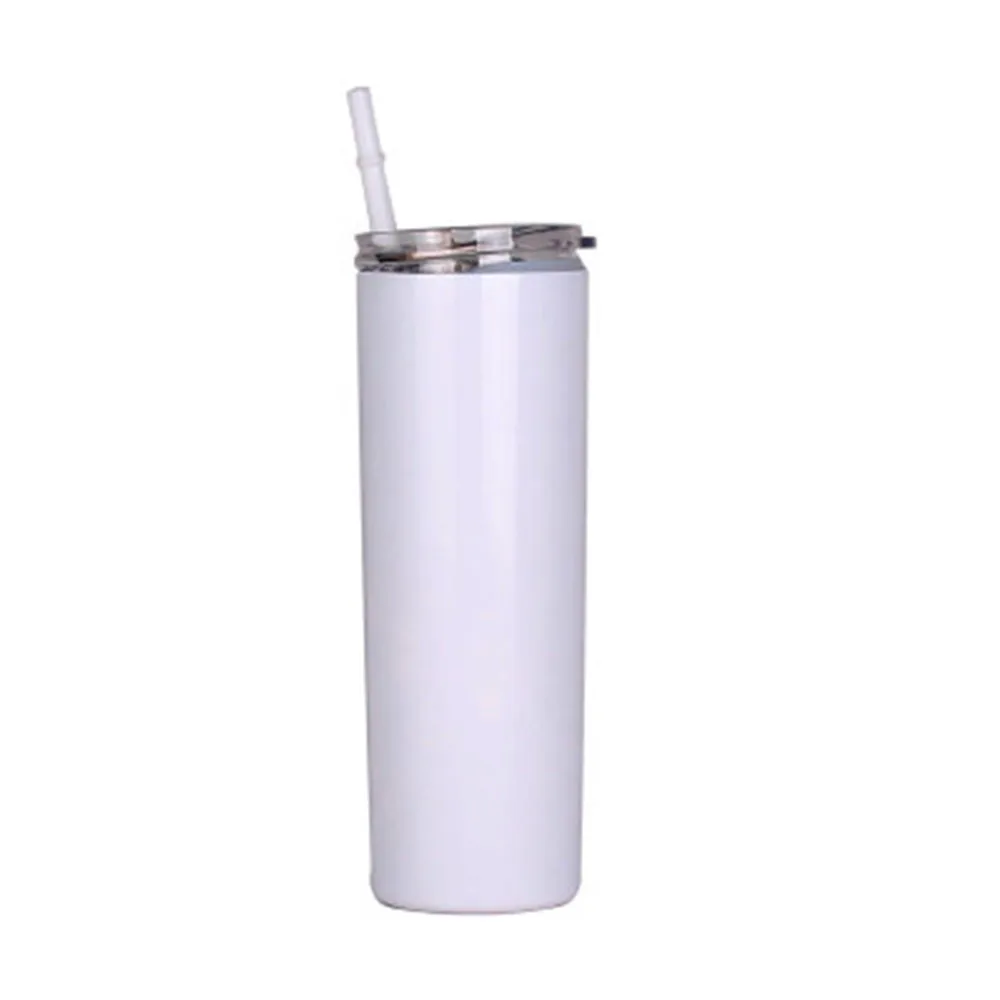 Best Sales 20/30 oz double wall insulated mugs with slide lid and straw sublimation blank skinny tumbler