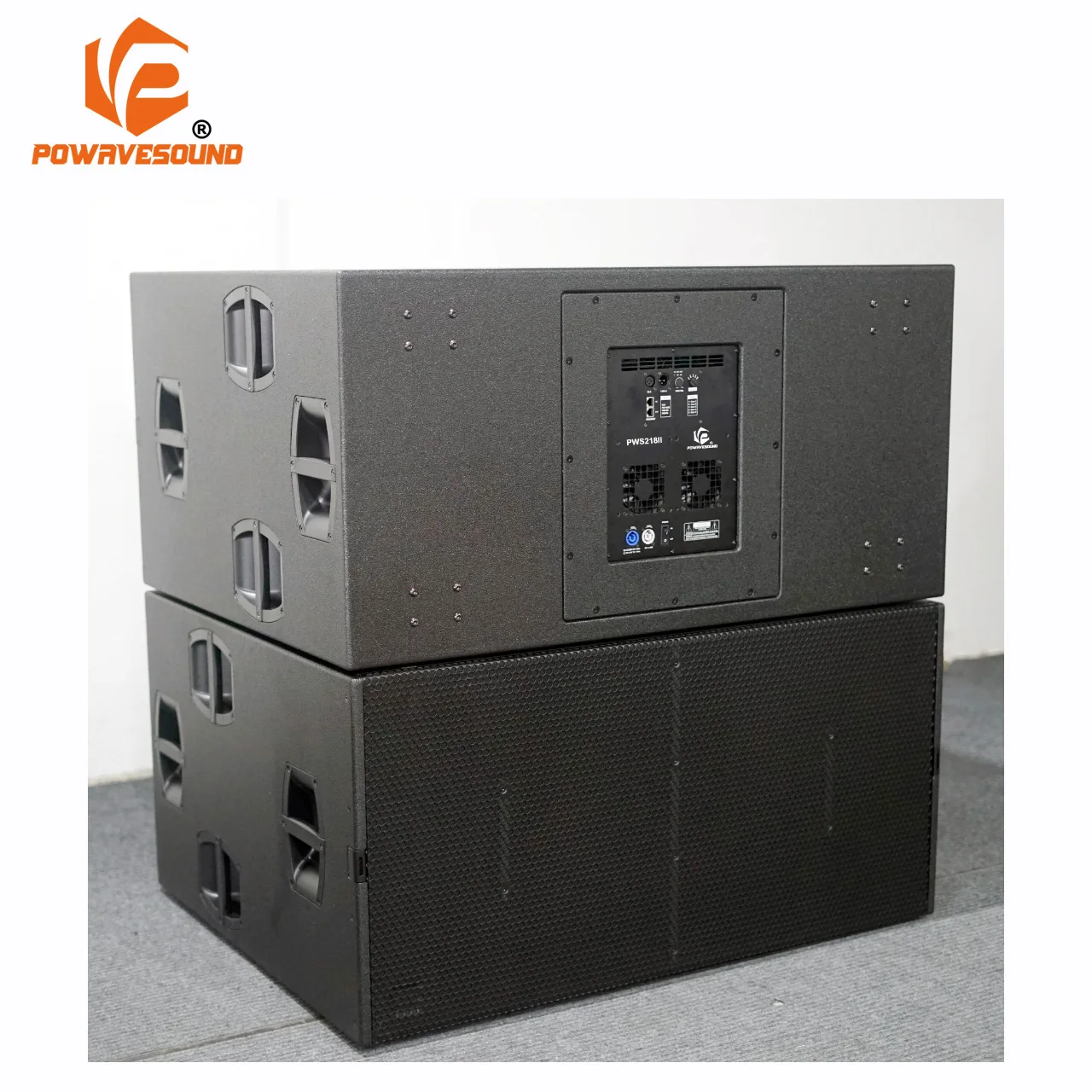 POWAVESOUND Active Subwoofer Double 18 Inch Big Power Concert Outdoor  Speaker 4000W RMS Bi Amp Active Stage Super Bass Speaker