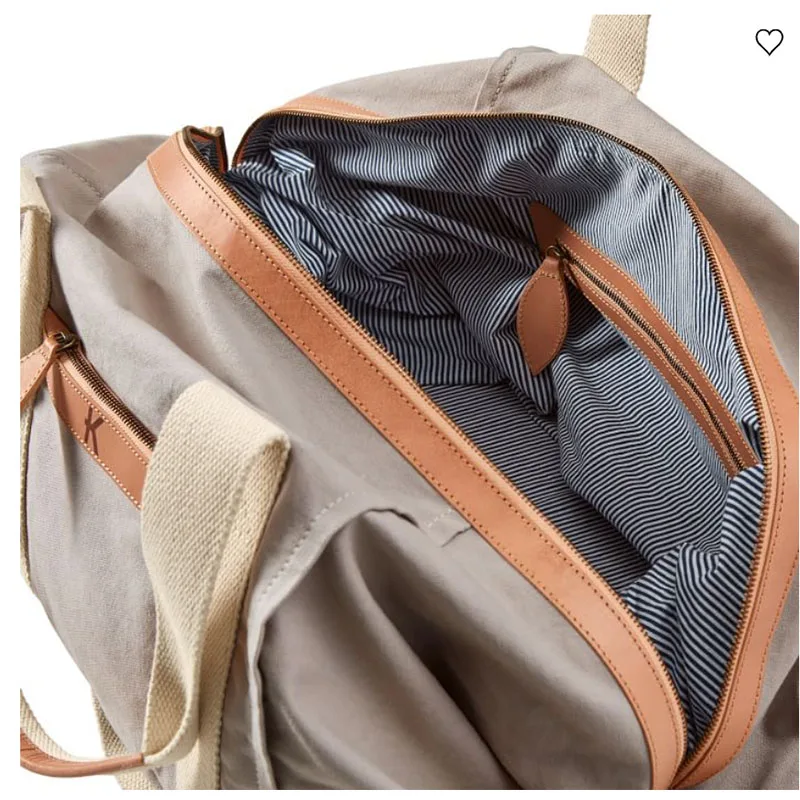 Solid Zipper Weekender Bag Canvas Monogrammed Duffle Bag Set