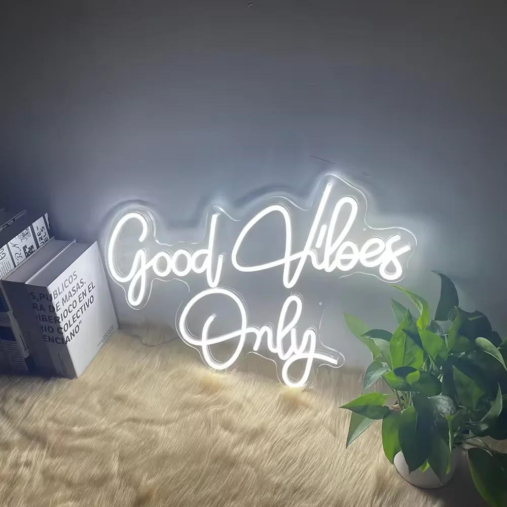 Neon Sign Good Vibes Only Sign for Bachelorette Party Engagement Party