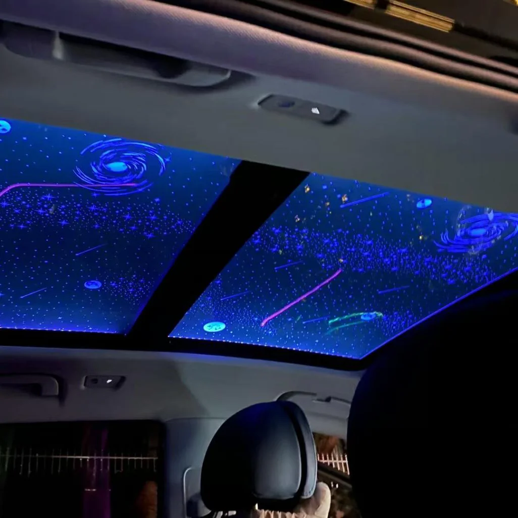 intérieur de voiture led lumière toit chambre atmosphère ciel étoilé lampe  toit ouvrant flim laser étoile projecteur