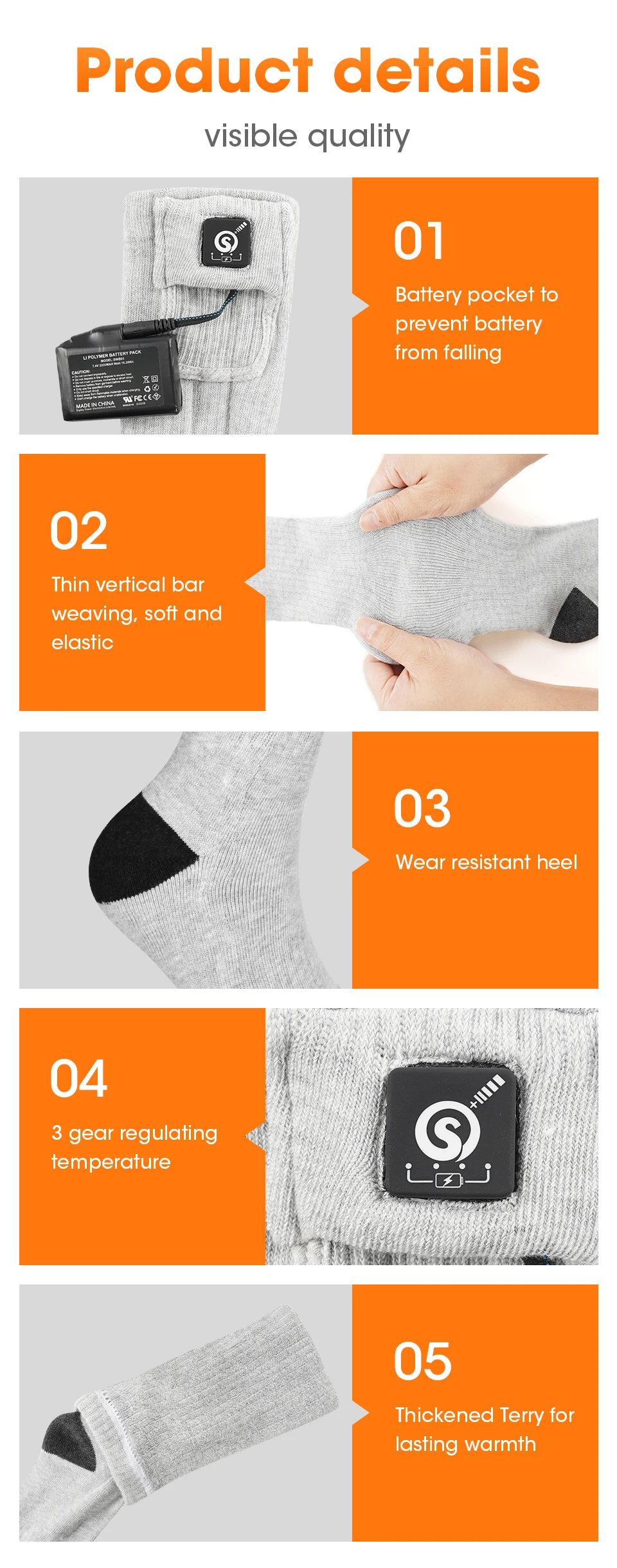 Foot Hand Warmers, SAVIOR, 7.4V - detail 6