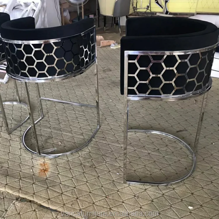 Новое поступление, высокий барный стул с сотовой спинкой и удобным бархатным подлокотником, стул-стойка для гостиной, Лидер продаж