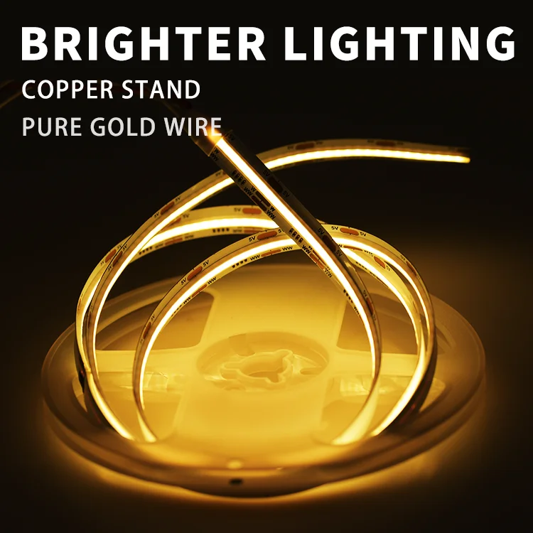 New Arrivals CCT Warm/Cold White DC5V COB Strip LED 640LEDs/M Flexible COB LED Light Strips