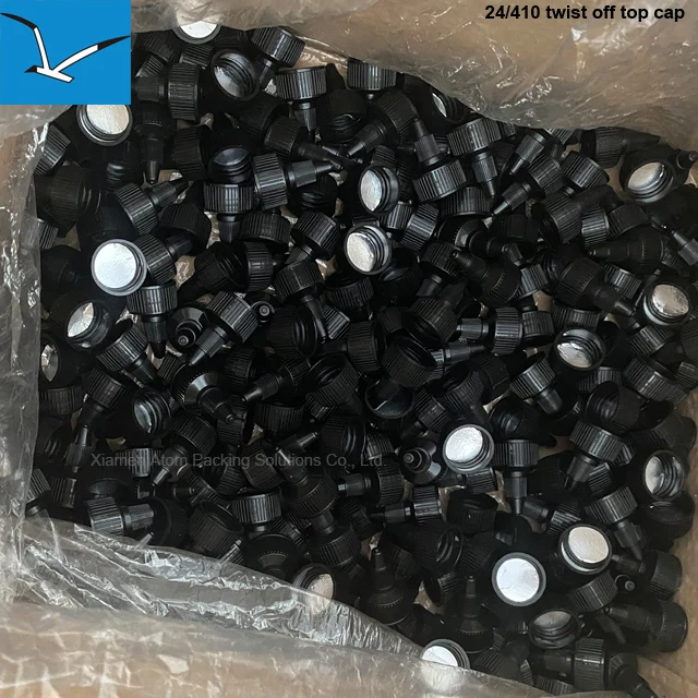 Eu Food Grade Tested 24 410 Black Twist Top Cap With Aluminum Induction