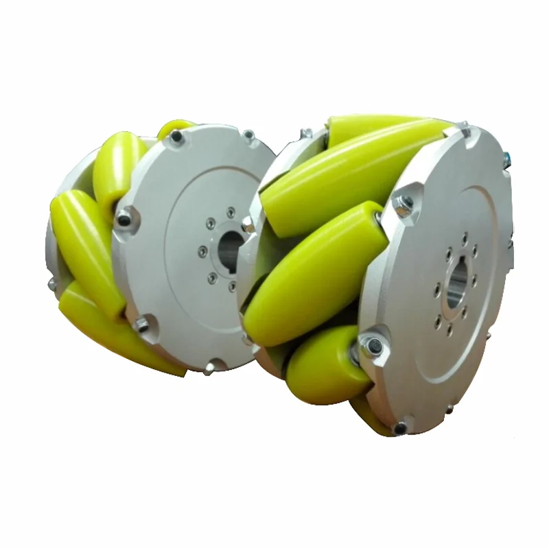 PU Coated Mecanum Wheel Set Low-Noise Omnidirectional Drive Wheels for Mobile Robots Anti-Slip Abrasion-Proof Custom Cutting details