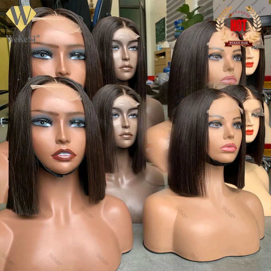 HD Lace Frontal Perruque Deep Curly Wave Wholesale Raw Peruvian Full Lace Pixie Cut Short Bob Wigs Human Hair Lace Front