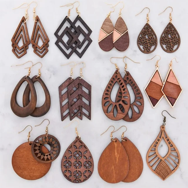 wooden earrings for sale