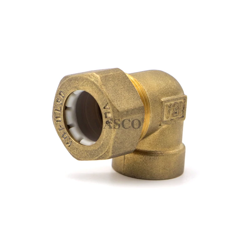 Forge Brass Elbow fitting Water pipe fitting 1/2" to 1" Brass color for Tube