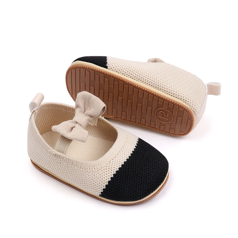 Spring and Autumn Color-matching Mesh Bow Soft Soled Baby Toddler Shoes for Girls supplier