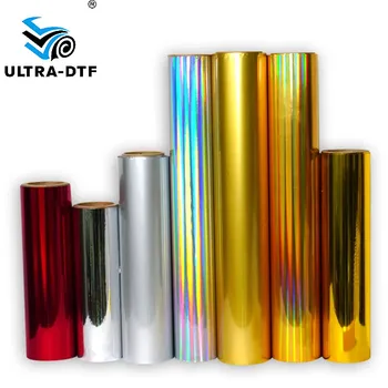 30CM*120M Glossy Red Chrome Gold Silver Holographic Laser Foil High Temperature UV DTF D Film for Laminating Heat Transfer