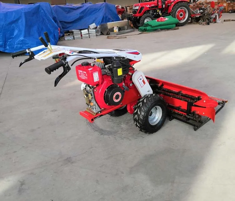 2 Wheels Tractor Mounted Manual Mini Wheat Harvester Rice Cutter Reaper