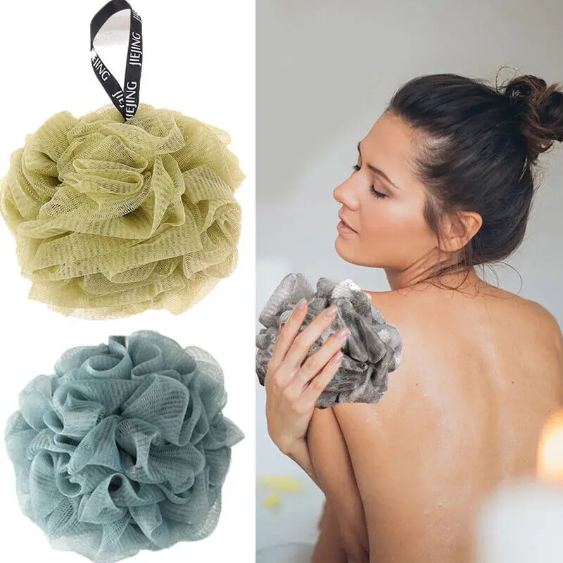 Exfoliating Large Body Scrubber Sponge for Body Flower Brush Puff Bathing Loofah Mesh Shower