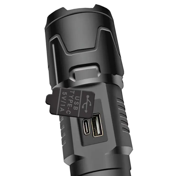 Factory Price Outdoor Strong Light Flashlight Camping Lighting Telescopic Rechargeable Long Life LED Powerful Flashlights