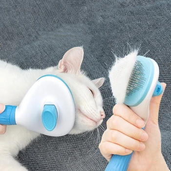Reusable Anti-Slip And Anti-Wear Bendable Pet Self-Cleaning Brush Clean Massage 2-in-1 Cat And Dog Grooming Comb
