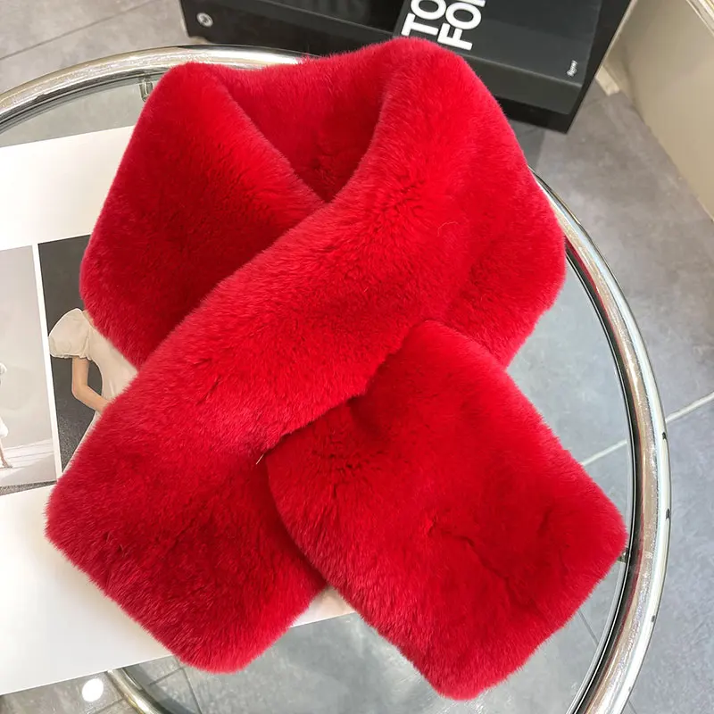 Rex Rabbit Fur Scarf Doublesided Thickening Warm Real Fur Winter