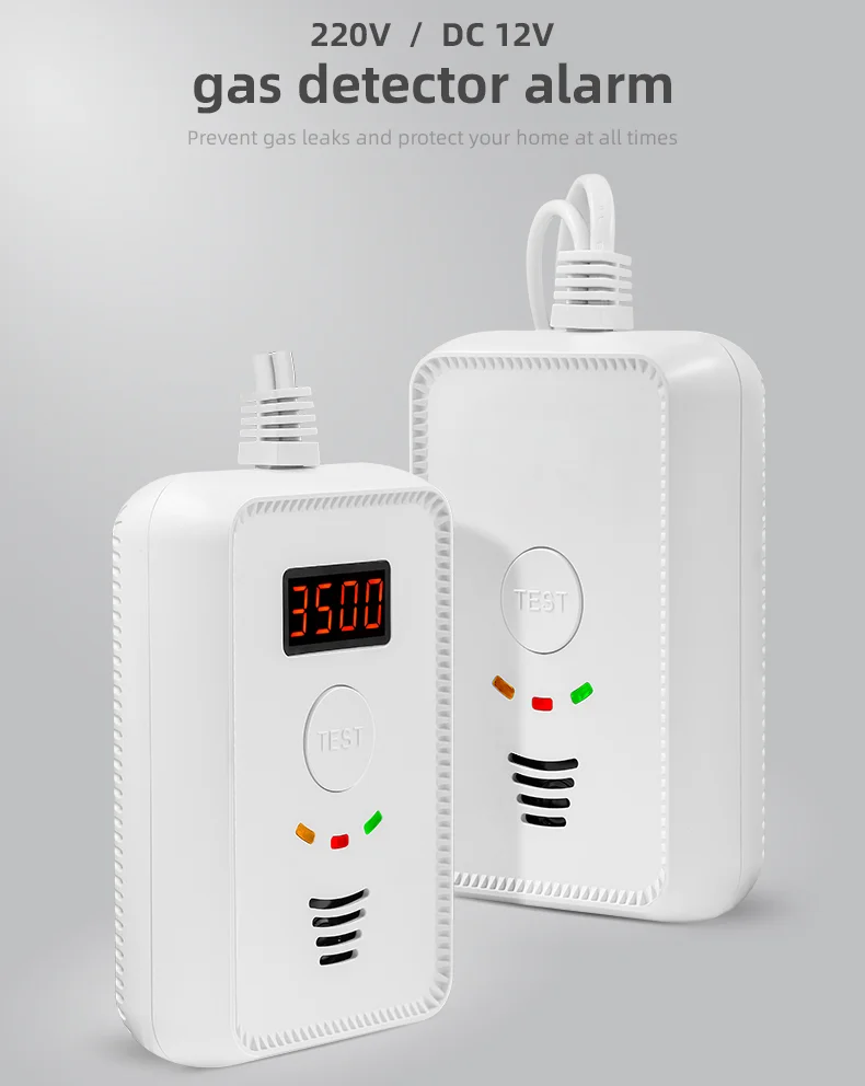 Fire Alarm Combustible Lpg Leak Detector De Gas Natural With Solenoid