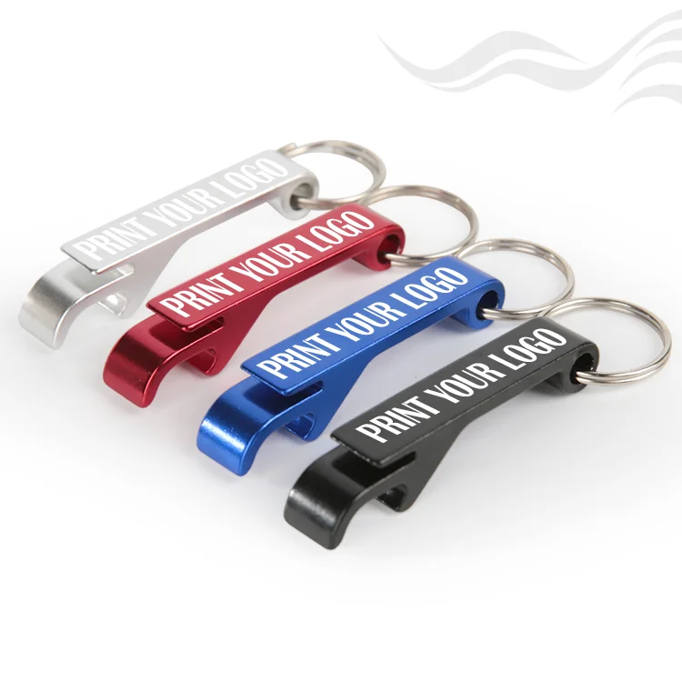 Promotional Custom Key Ring Mini Portable Pocket Metal Bar Tools Bottle Opener Aluminum Keychain Beer Bottle Opener