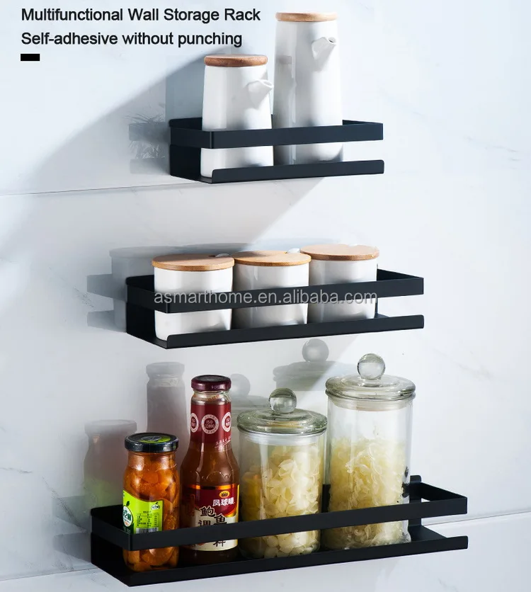 Wall Mounted Bathroom Storage Shelf Self-adhesive Kitchen Corner