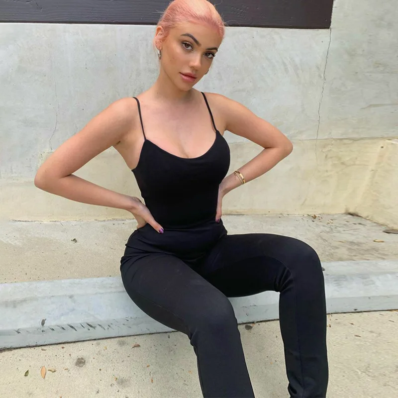 2025 Spring Summer Women Jumpsuits Custom Logo Solid Color Workout Jumpsuit Bodycon One Piece Women Clothing