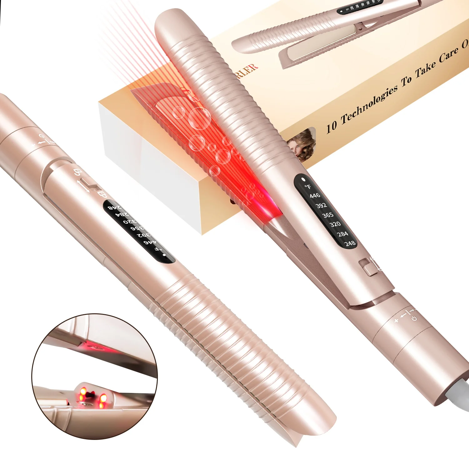 Электрический Быстрый высокотемпературный салонный ЖК-экран Инструменты 2 в 1 бигуди Портативный Профессиональный инфракрасный Анионный выпрямитель для волос
