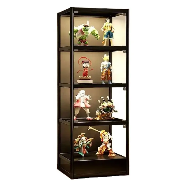 Customizable Led Light Toy Model Display Case Full Vision Glass Jewelry